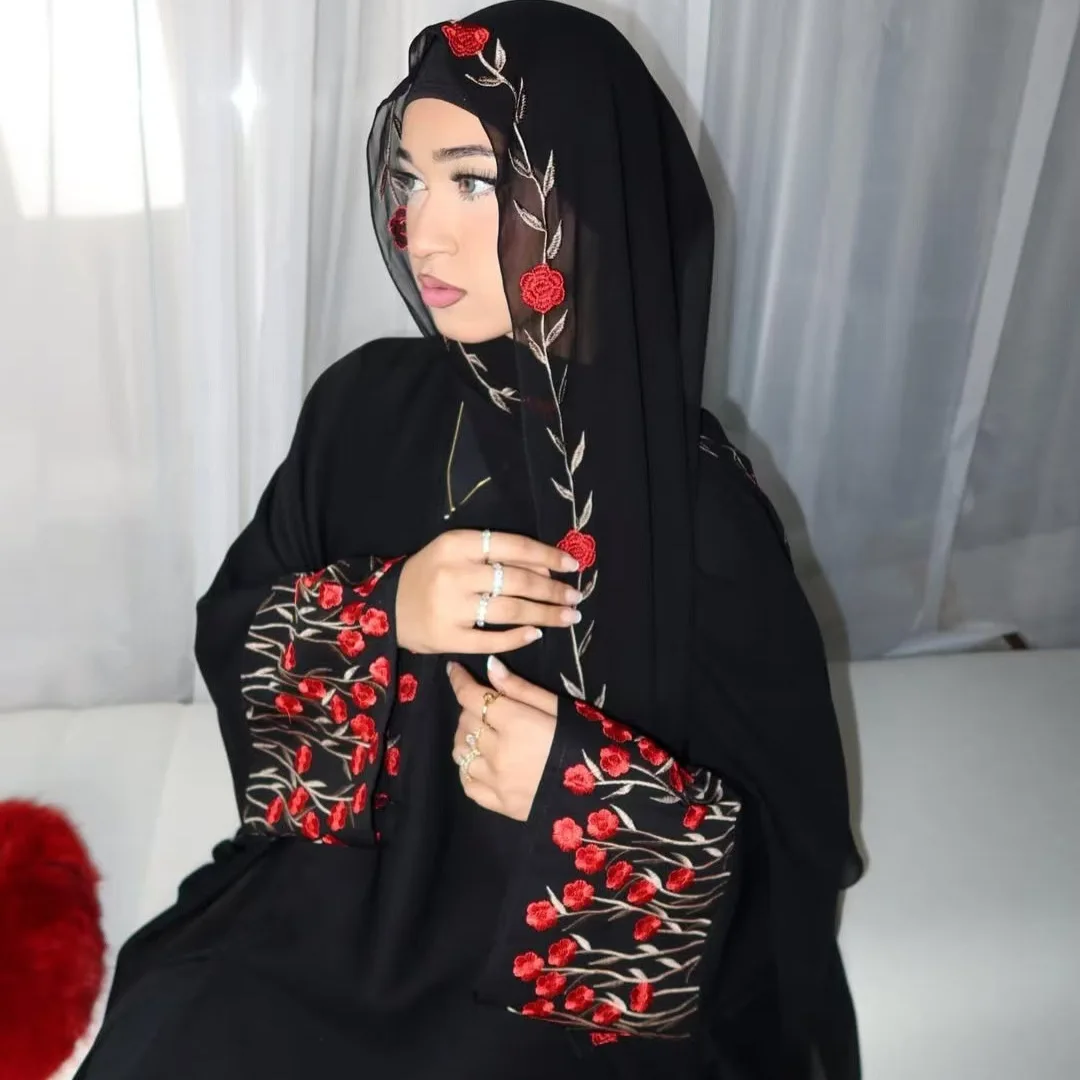 Eid Muslim Women Hijab Dress Open Abaya Kimono Cardigan Turkey Kaftan Dubai Abayas Kebaya Caftan Marocain Femme Robe Jalabiya - Image 2