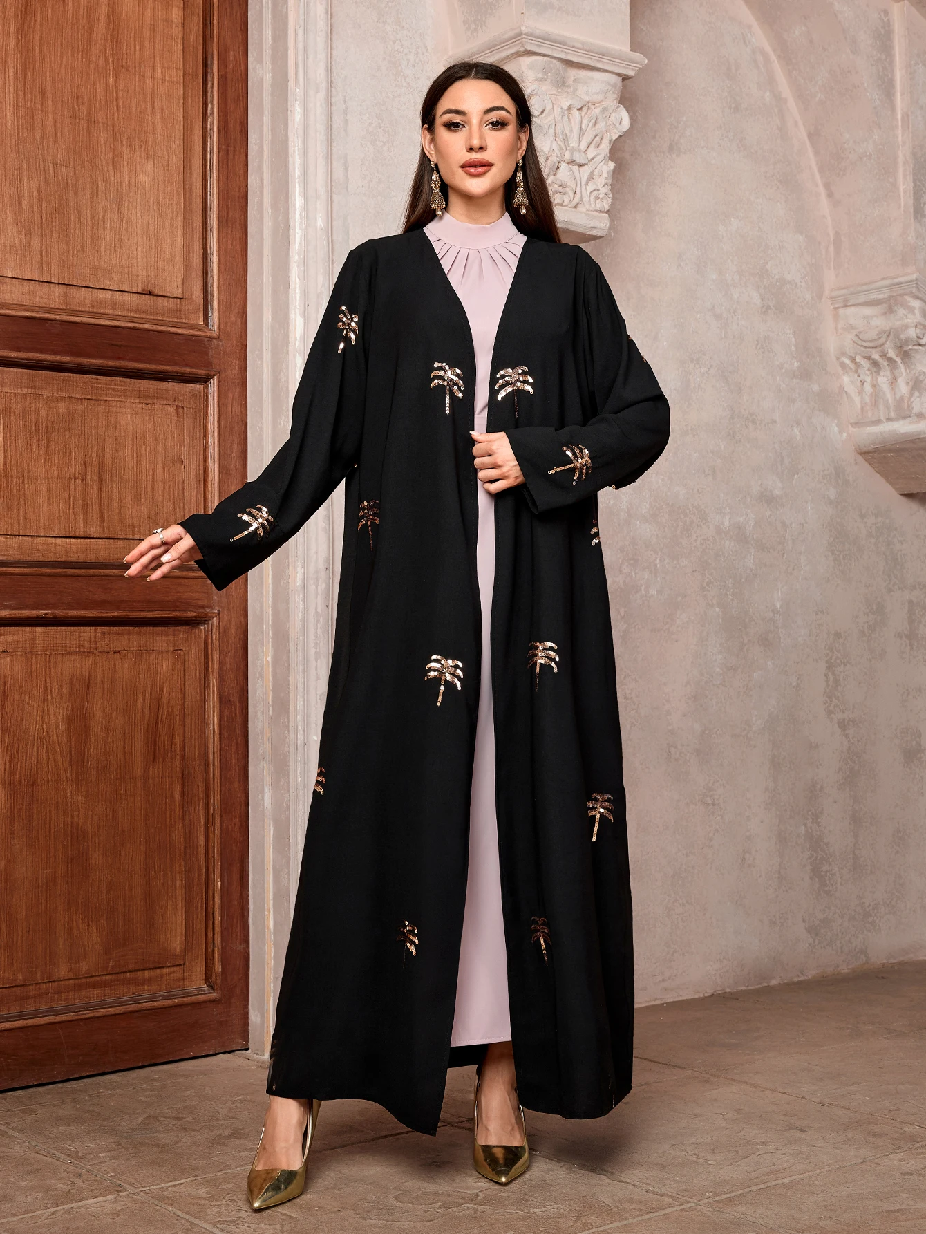 Muslim women Arabic Dubai Black Abaya Opulent Embroidery Long Dress Kaftan Modest Robe Femme Islam African Dresses Clothing - Image 2