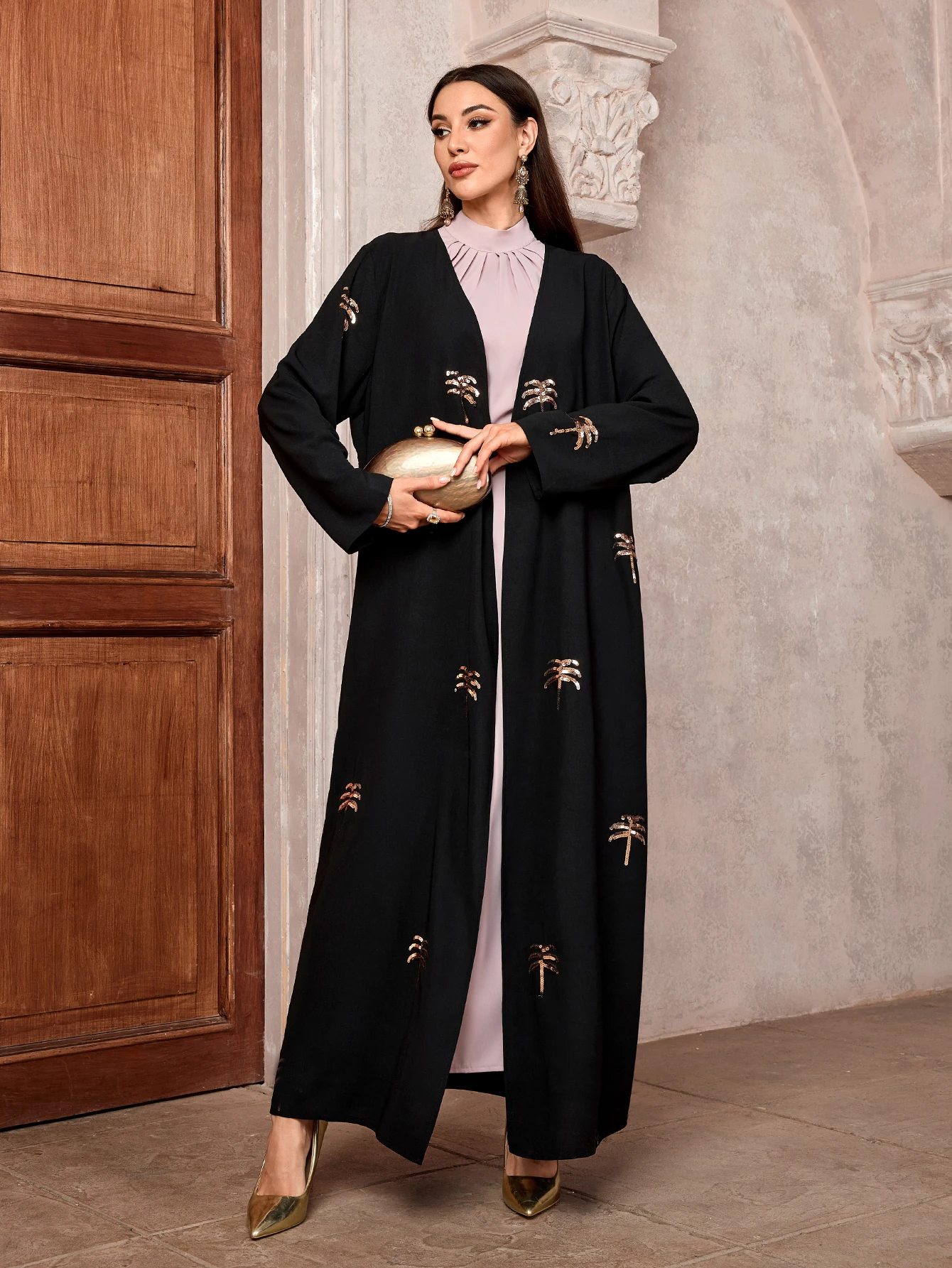 Muslim women Arabic Dubai Black Abaya Opulent Embroidery Long Dress Kaftan Modest Robe Femme Islam African Dresses Clothing - Image 5