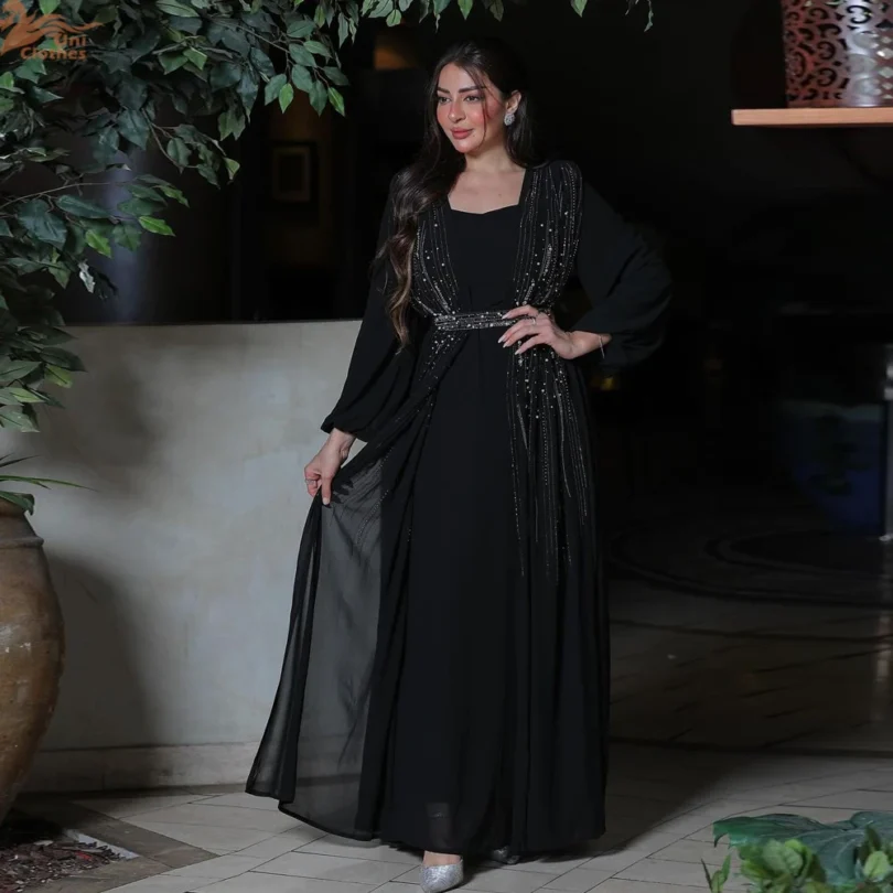 Eid Party Moroccan Caftan Vintage Women Muslim Diamonds Abaya Long Maxi Dress Turkey Arabic Kaftan Dubai Jalabiya Gowns Vestidos - Image 6