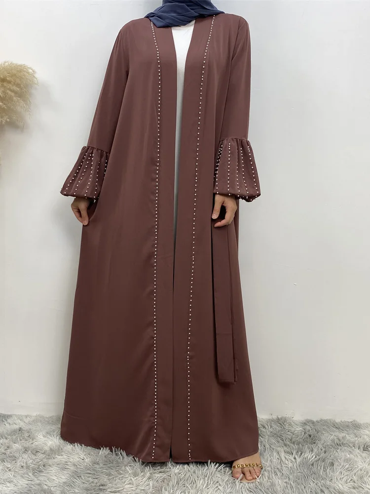 High Quality New Women Abaya Muslim Dresses Black Long Robe Islamic Fashion Solid Color Ramadan Clothing Classic Simple Kimono - Image 6