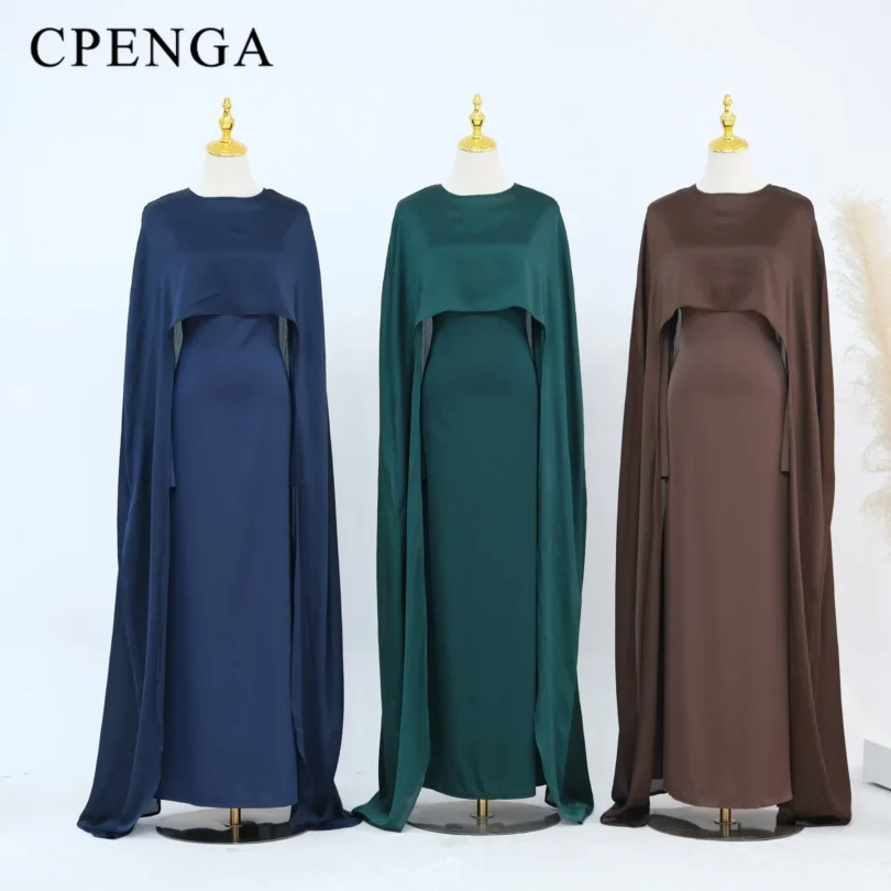 Ramadan 2 Piece Muslim Women Set Dubai Modest Abaya Islam Abayas Femme Elegant Arabic Clothing Fashion Turkey Solid Outfit 2025 - Image 2