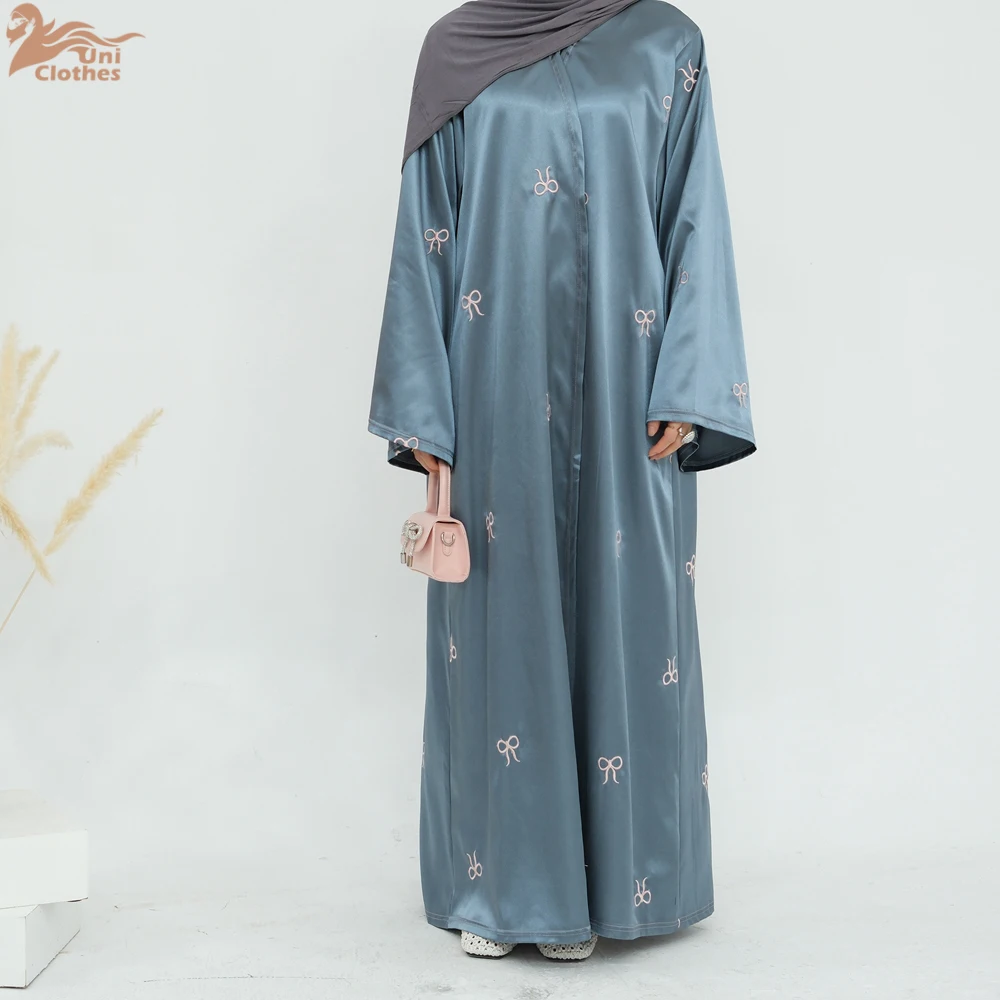 Ramadan Dubai Black Muslim Cardigan for Women Butterfly Embroidery Open Abaya Dress Luxury Islam Party Turkey Modest Kaftan Robe - Image 4
