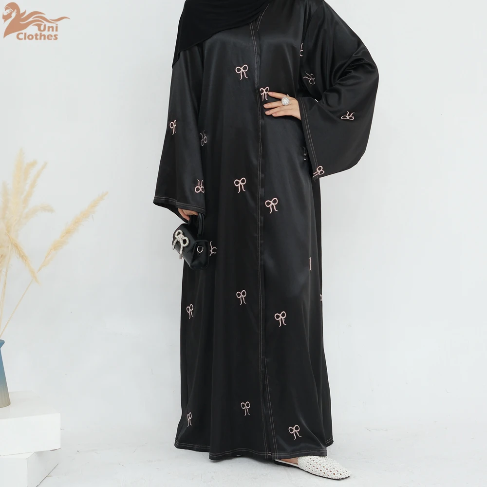 Ramadan Dubai Black Muslim Cardigan for Women Butterfly Embroidery Open Abaya Dress Luxury Islam Party Turkey Modest Kaftan Robe - Image 5