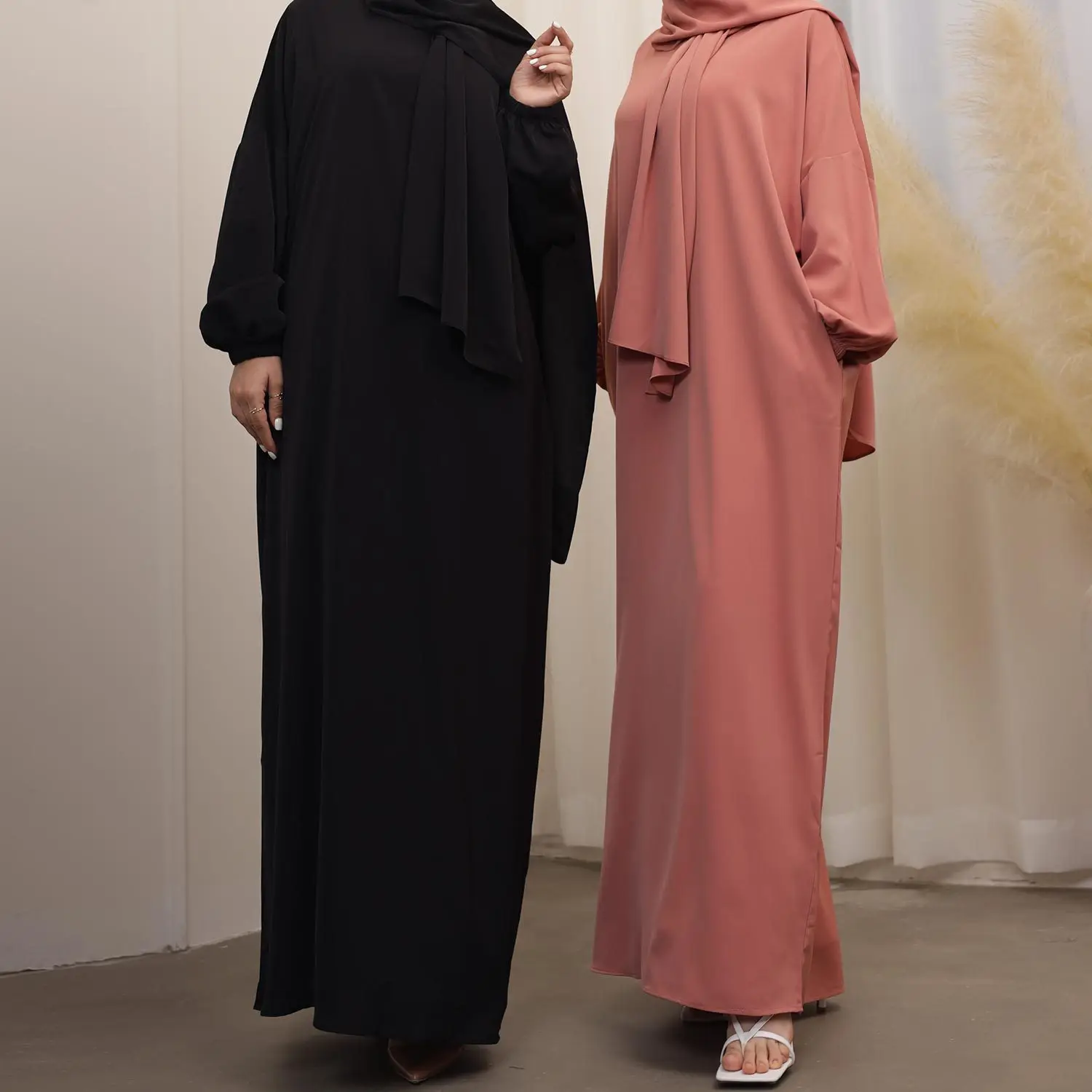 Wholesale New Style Abaya Elegent Dubai Modest Jilbab Muslim Women Long Solid Color Fashionable Dress with Hijab Abayas - Image 4