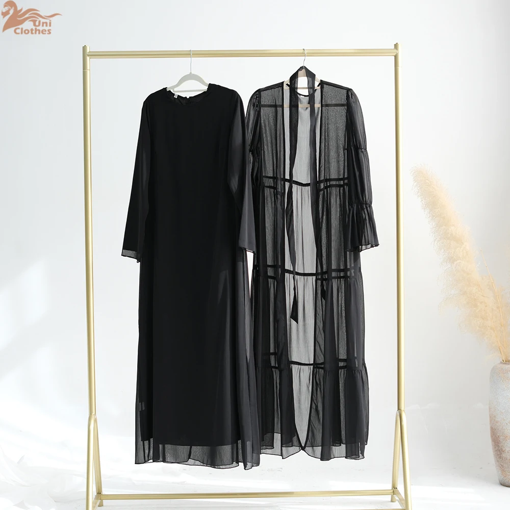 2025 Muslim Set for Women Ramadan Arabic Muslim Modest Dress Elegant Dubai Hijab Abaya Islamic Party Outfits Fashion Turkey Robe - Image 3