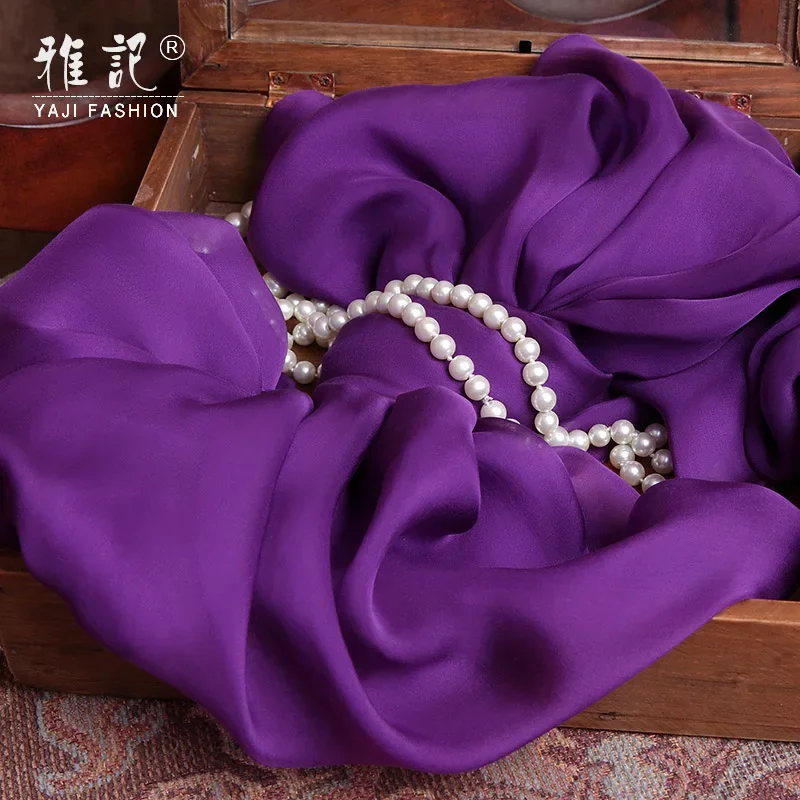 Fimtairah Silk Scarf Women Solid Color Real Soft Long Scarf Spring Autumn Winter Summer 100% Silk Scarf Shawl - Image 2
