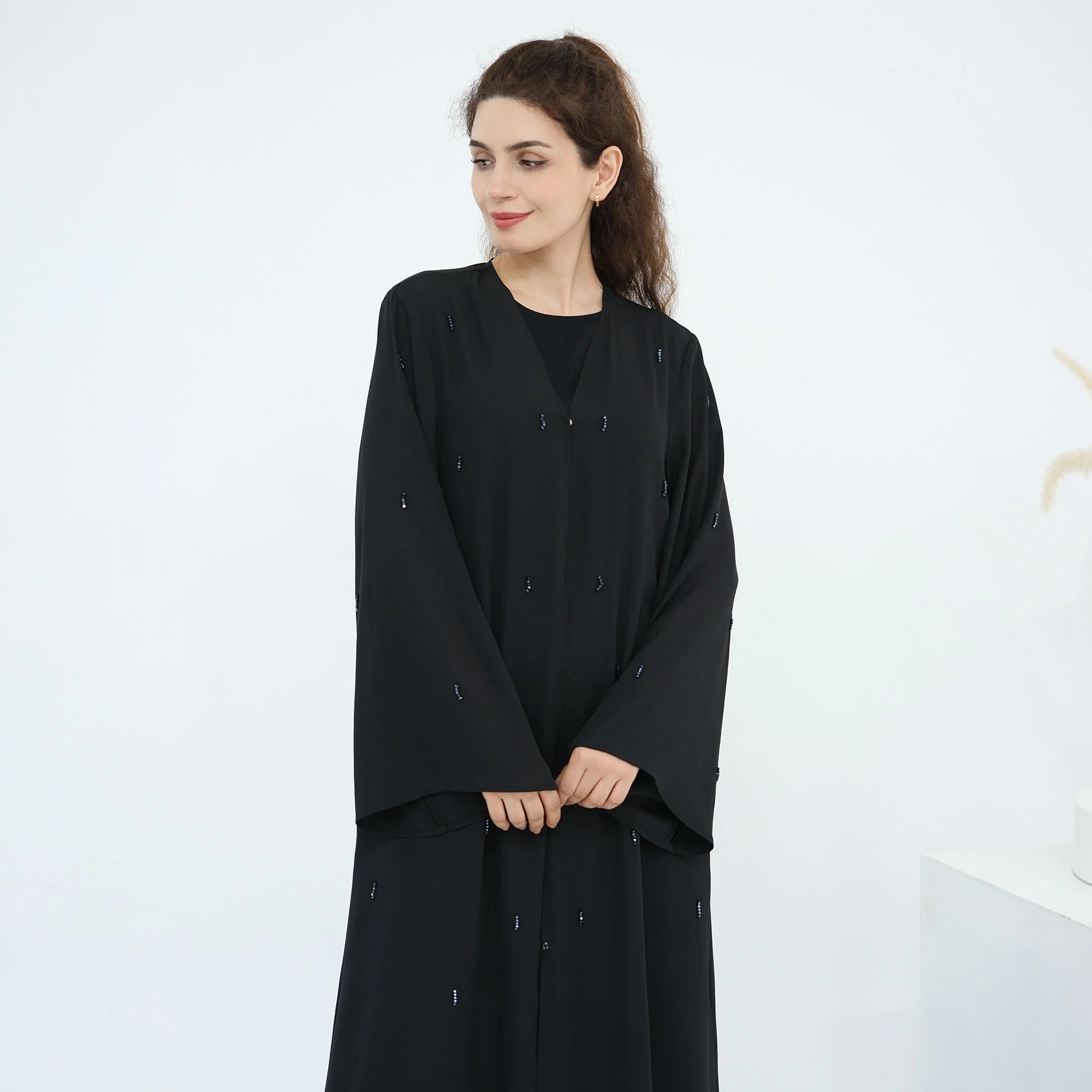 Eid Beaded Kimono Open Abayas for Women Muslim Dress Dubai Kaftan Turkey Kebaya Caftan Marocain Femme Robe Islam Jalabiya Abayas - Image 5