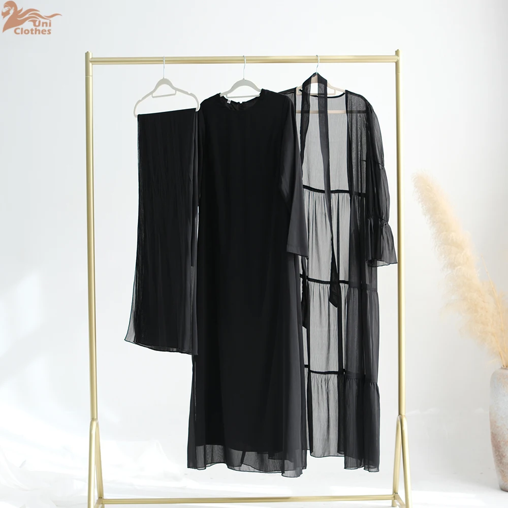 2025 Muslim Set for Women Ramadan Arabic Muslim Modest Dress Elegant Dubai Hijab Abaya Islamic Party Outfits Fashion Turkey Robe - Image 4