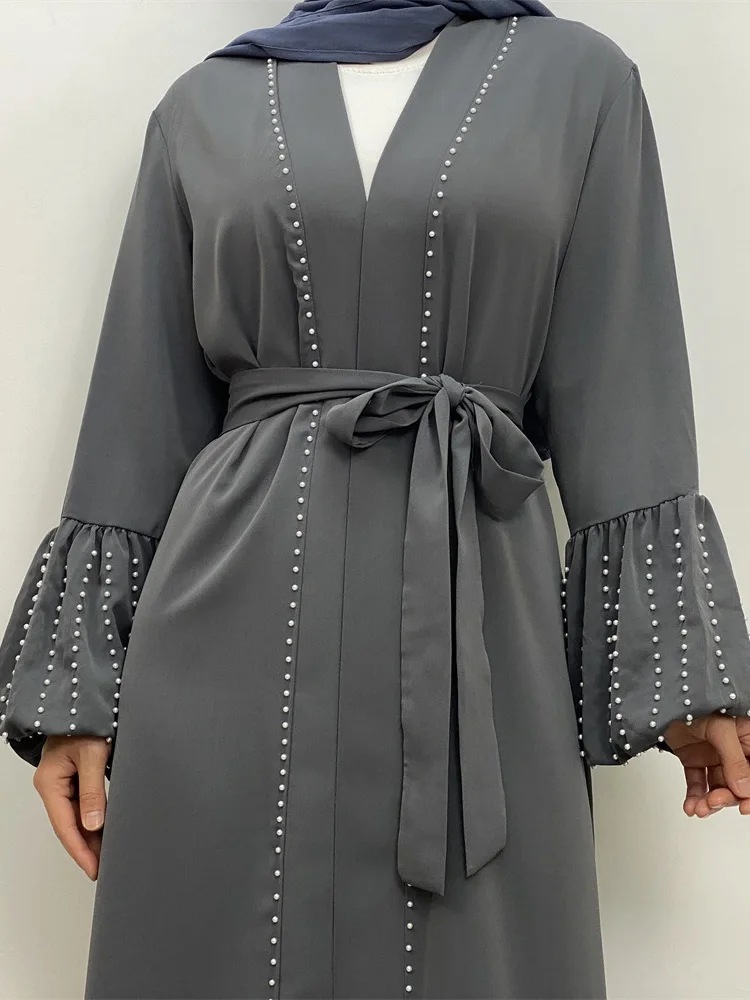 High Quality New Women Abaya Muslim Dresses Black Long Robe Islamic Fashion Solid Color Ramadan Clothing Classic Simple Kimono - Image 4