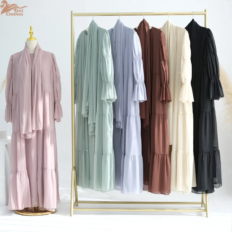 2025 Muslim Set for Women Ramadan Arabic Muslim Modest Dress Elegant Dubai Hijab Abaya Islamic Party Outfits Fashion Turkey Robe