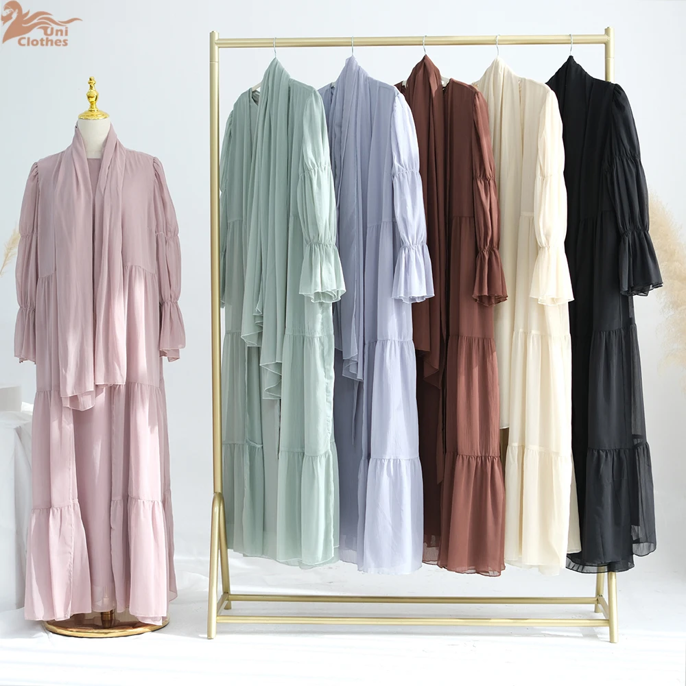 2025 Muslim Set for Women Ramadan Arabic Muslim Modest Dress Elegant Dubai Hijab Abaya Islamic Party Outfits Fashion Turkey Robe