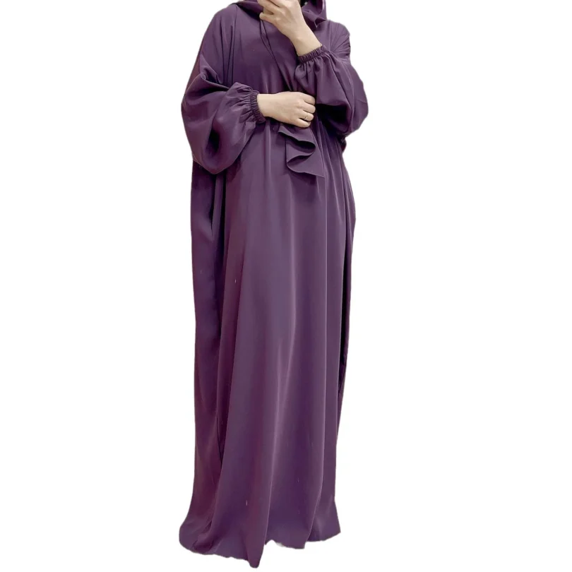 Wholesale New Style Abaya Elegent Dubai Modest Jilbab Muslim Women Long Solid Color Fashionable Dress with Hijab Abayas - Image 6