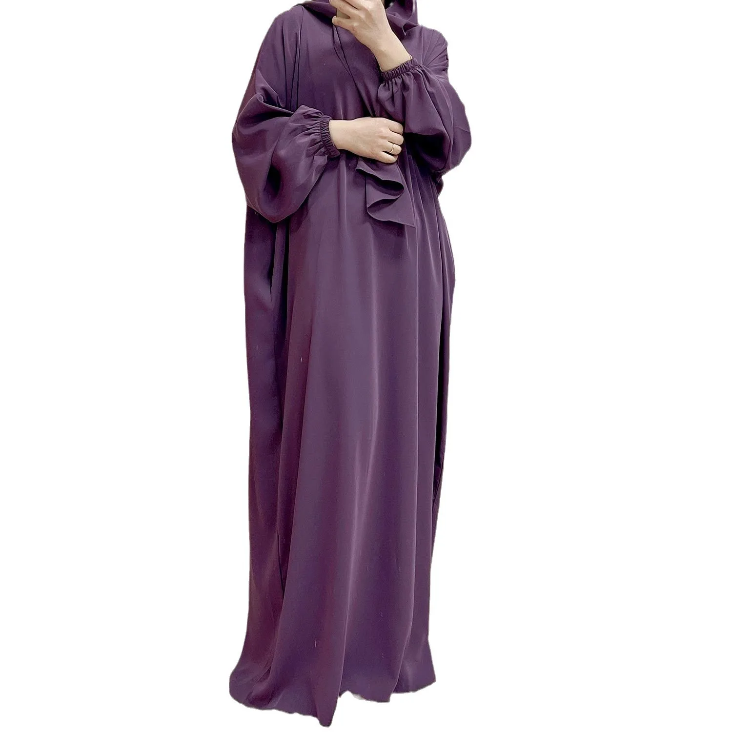 Wholesale New Style Abaya Elegent Dubai Modest Jilbab Muslim Women Long Solid Color Fashionable Dress with Hijab Abayas - Image 6