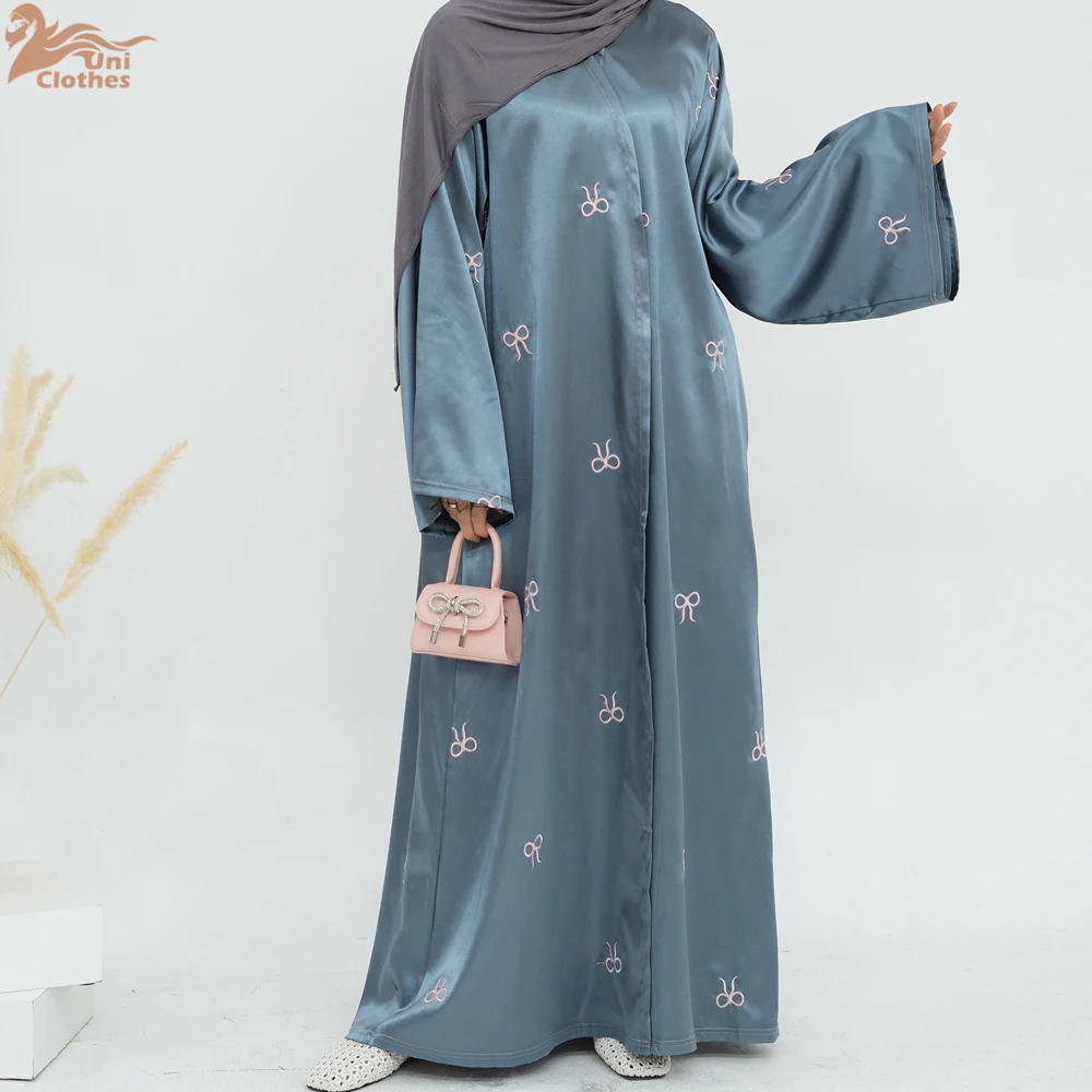 Ramadan Dubai Black Muslim Cardigan for Women Butterfly Embroidery Open Abaya Dress Luxury Islam Party Turkey Modest Kaftan Robe - Image 3