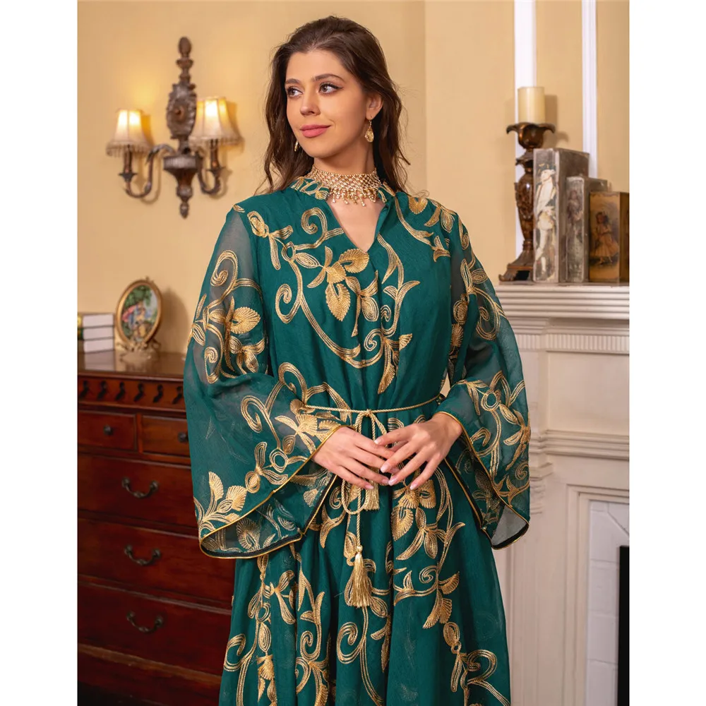 Eid Mubarak Djellaba Abaya Women Muslim Maxi Dress Morocco Kaftan Dubai Turkey Abaya Islamic Jalabiya Robe Gown Ramadan Caftan