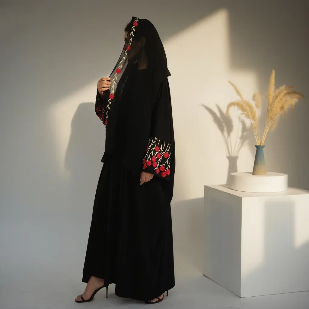 Eid Muslim Women Hijab Dress Open Abaya Kimono Cardigan Turkey Kaftan Dubai Abayas Kebaya Caftan Marocain Femme Robe Jalabiya - Image 6
