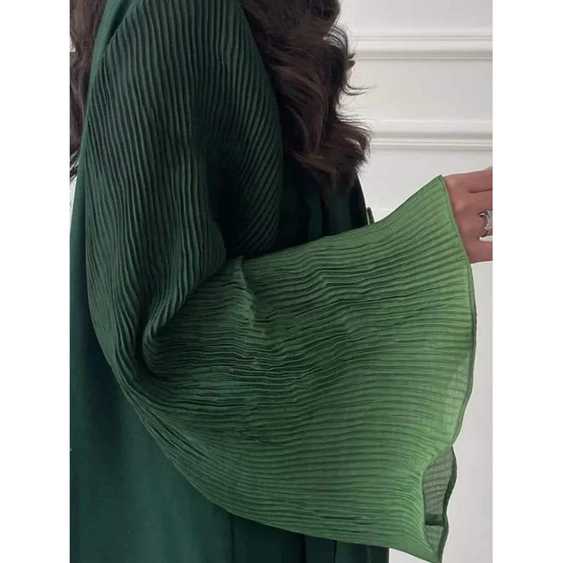 Bonny Arabian Muslim Abaya: Flare Sleeve Open Front Kaftan Islamic Maxi Dress Women Casual Loose Jilbab - Image 4