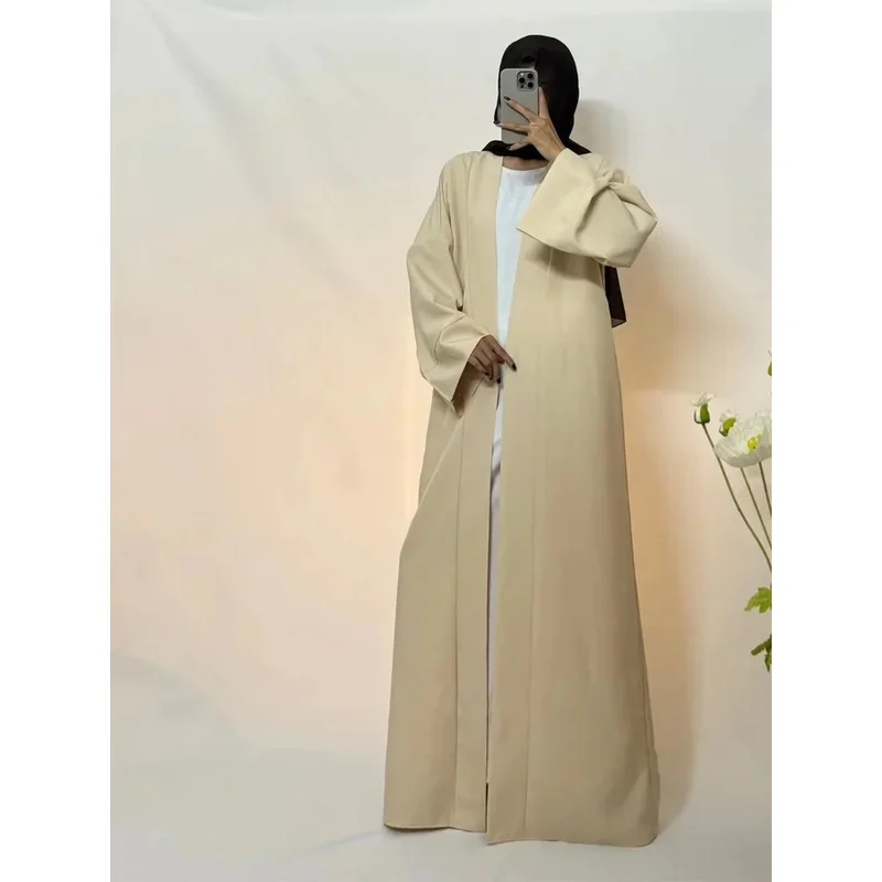 JINIA Open Front Abaya Muslim Kaftans Islamic Clothing Solid Long Sleeve Loose Maxi Dress Women Jilbabs Abayas Dubai Robe Caftan - Image 4