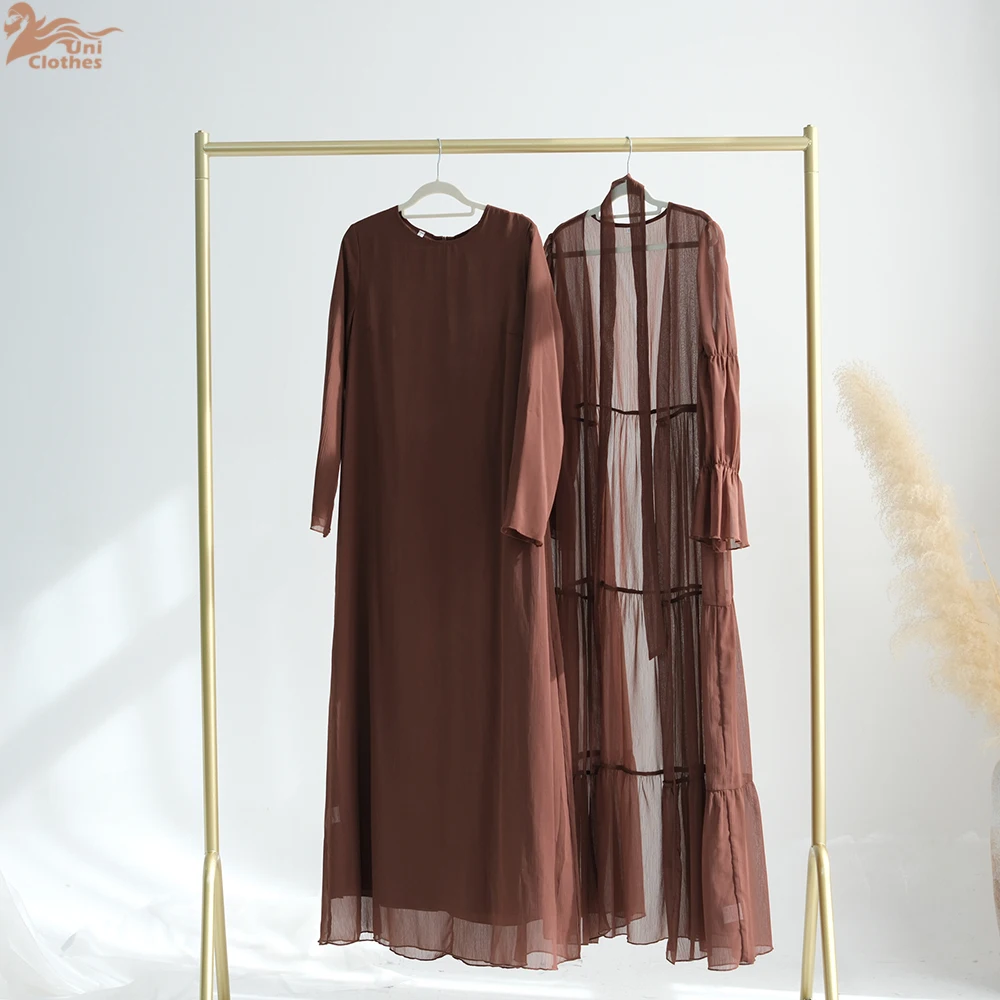 2025 Muslim Set for Women Ramadan Arabic Muslim Modest Dress Elegant Dubai Hijab Abaya Islamic Party Outfits Fashion Turkey Robe - Image 6
