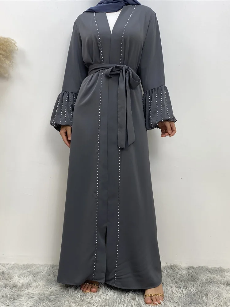High Quality New Women Abaya Muslim Dresses Black Long Robe Islamic Fashion Solid Color Ramadan Clothing Classic Simple Kimono - Image 3