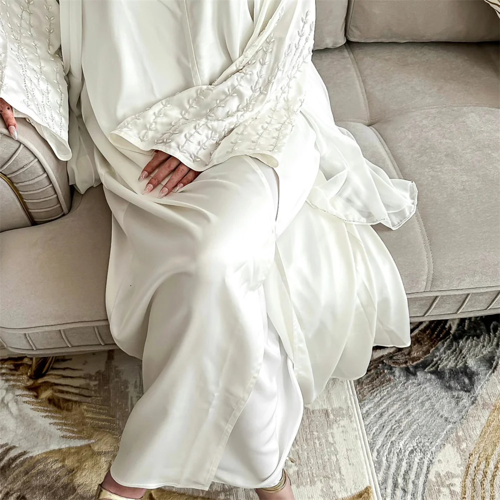 Muslim Beaded Dress Dubai Turkey Kaftan Eid Ramadan Islamic Jalabiya Kimono Cardigan Arabic Open Abayas Femme Musulman Vestidos - Image 6