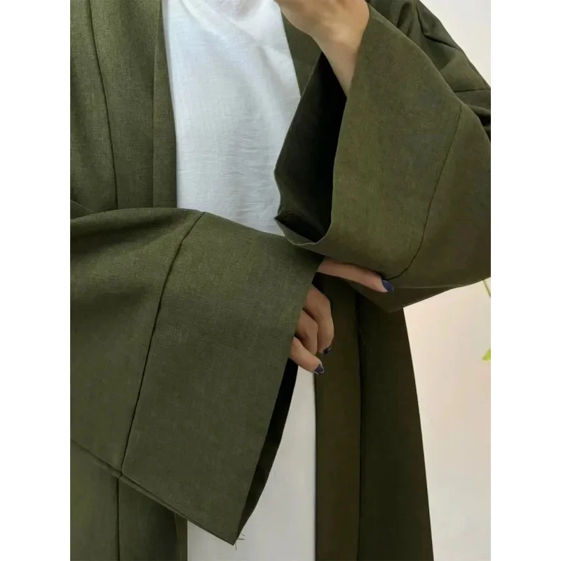 JINIA Open Front Abaya Muslim Kaftans Islamic Clothing Solid Long Sleeve Loose Maxi Dress Women Jilbabs Abayas Dubai Robe Caftan - Image 6