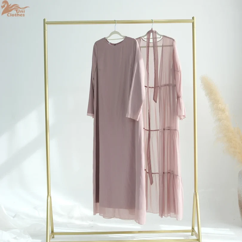 2025 Muslim Set for Women Ramadan Arabic Muslim Modest Dress Elegant Dubai Hijab Abaya Islamic Party Outfits Fashion Turkey Robe - Image 5