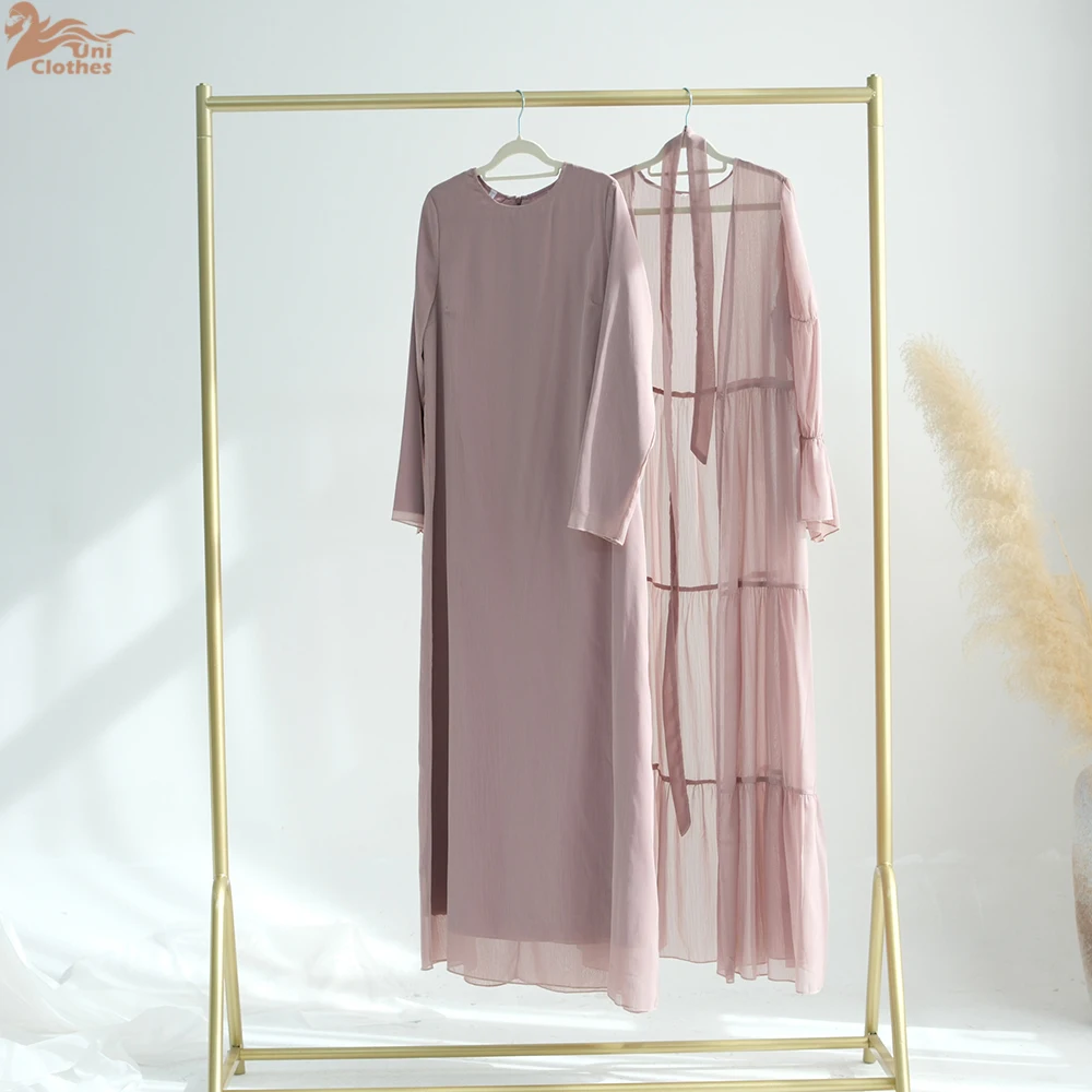 2025 Muslim Set for Women Ramadan Arabic Muslim Modest Dress Elegant Dubai Hijab Abaya Islamic Party Outfits Fashion Turkey Robe - Image 5