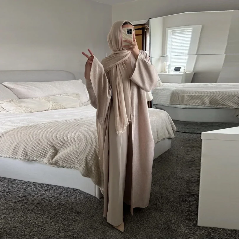 Muslim kaftan Abayas Prayer Women Dress Open Kimono Cardigan Long Coat Modest Islamic Clothing Dubai Saudi Robe Turkish Vestidos - Image 4
