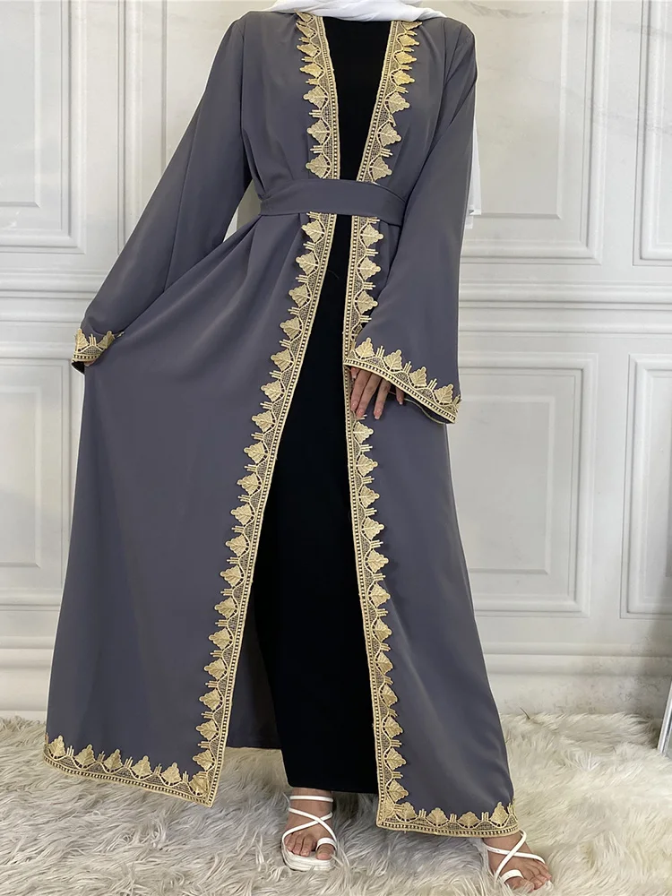 Turkey Kaften Hijab Muslim Prayer Clothes Pure Color Caften Evening Dress Islamic Product Burka Saudi Black Abayas Women African - Image 2