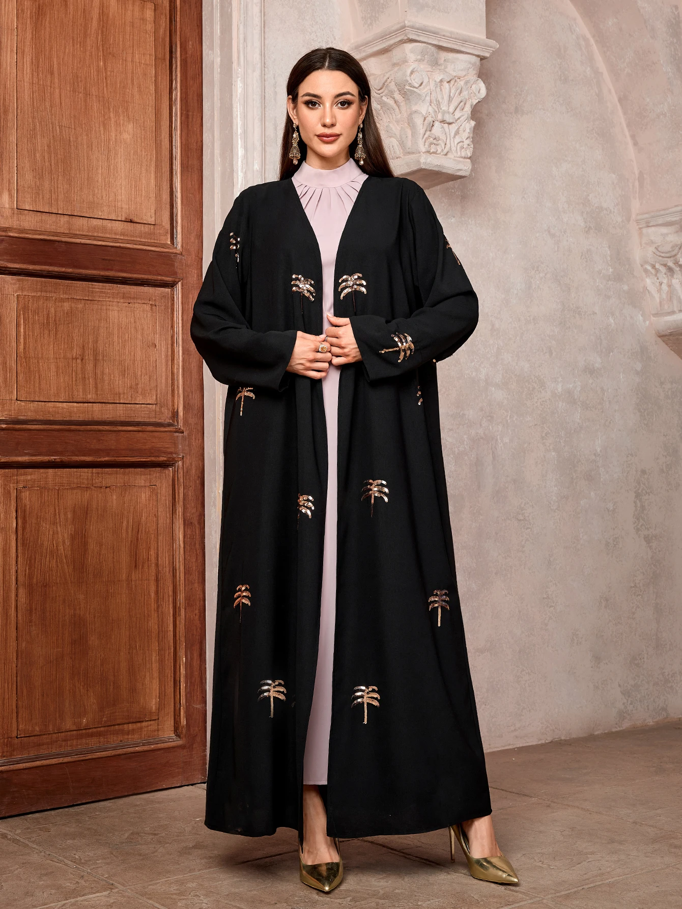 Muslim women Arabic Dubai Black Abaya Opulent Embroidery Long Dress Kaftan Modest Robe Femme Islam African Dresses Clothing - Image 3